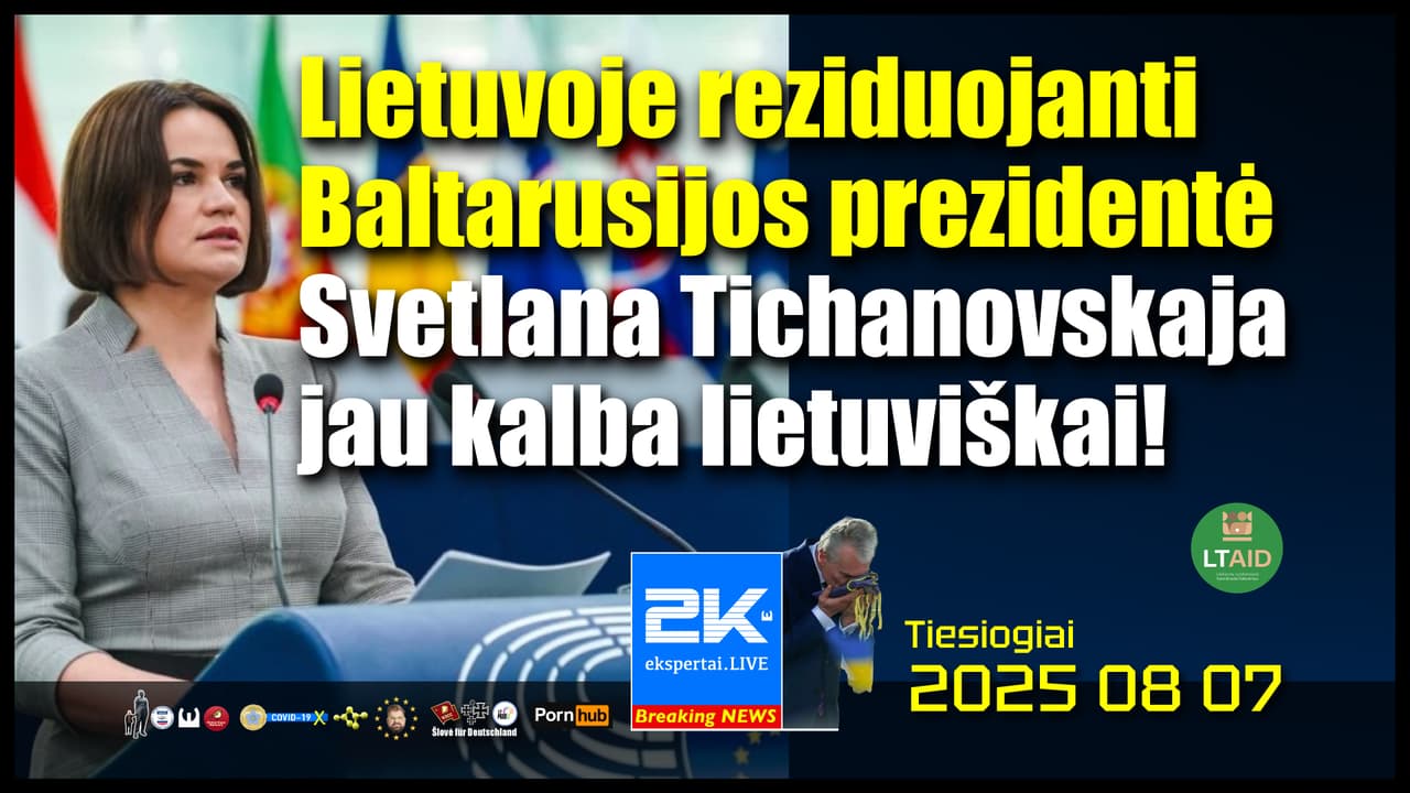 Baltarusijos prezidentė Svetlana Tichanovskaja save vadina atsitiktine prezidente