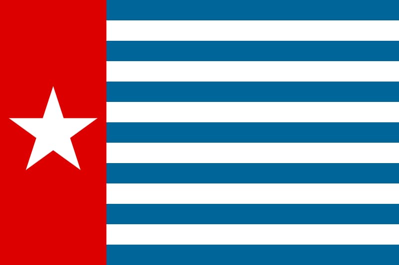Papua nepriklausomybės vėliava, dėl kurios žuvo ir už grotų atsidūrė daugybė žmonių