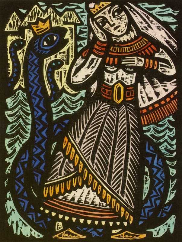 Albina Makūnaitė. „Martelė“. Iš ciklo „Žalčio pasaka“. 1962. Lietuvos dailės muziejus