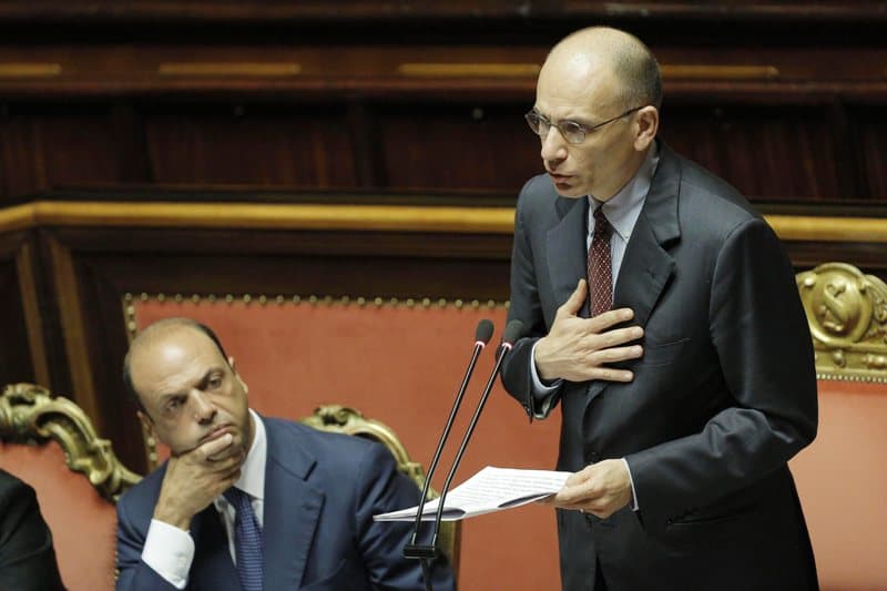 Enrico Letta ir Angelino Alfano. EPA-ELTA nuotr.