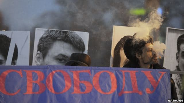 Šiandien Maskvoje - mitingas "Už laisvę", minint prieš metus įvykusį susidorojimą