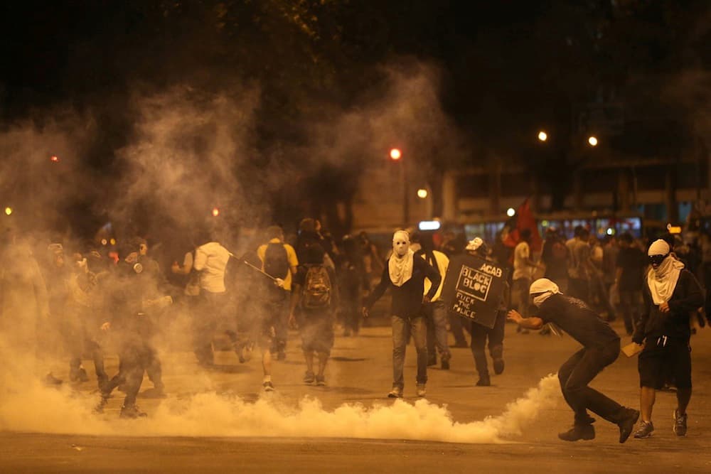 Brazilijoje po mokytojų protestų kilo susirėmimų su policija. EPA-Eltos nuotr.
