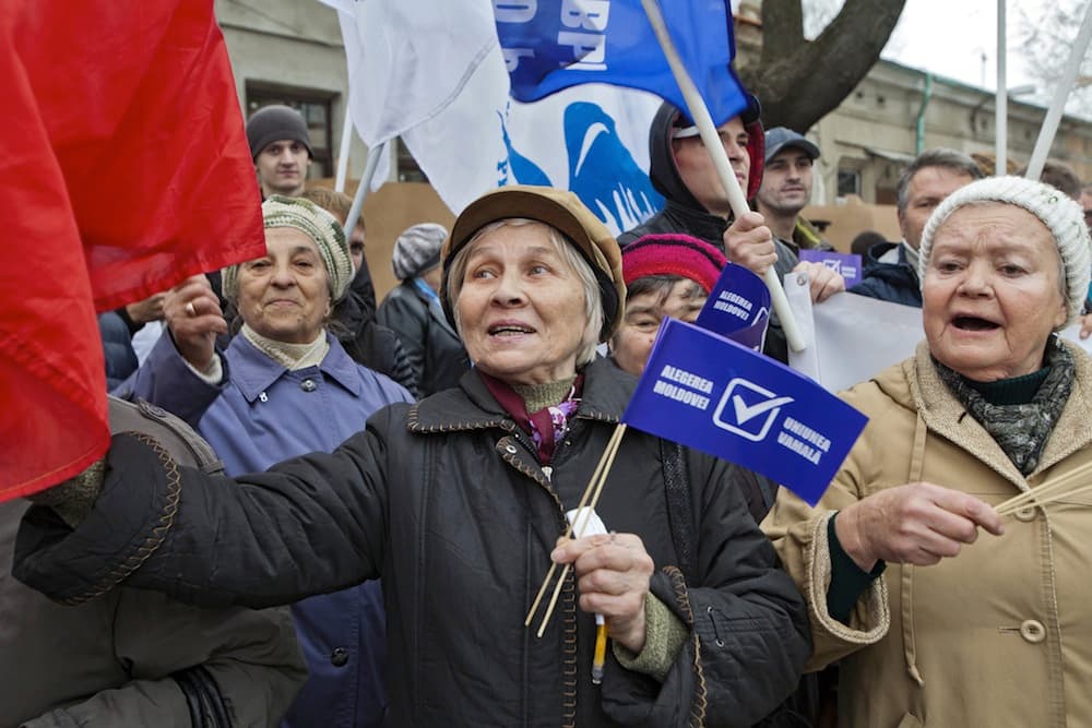 Protesto akcija Kišiniove. EPA-Eltos nuotr.