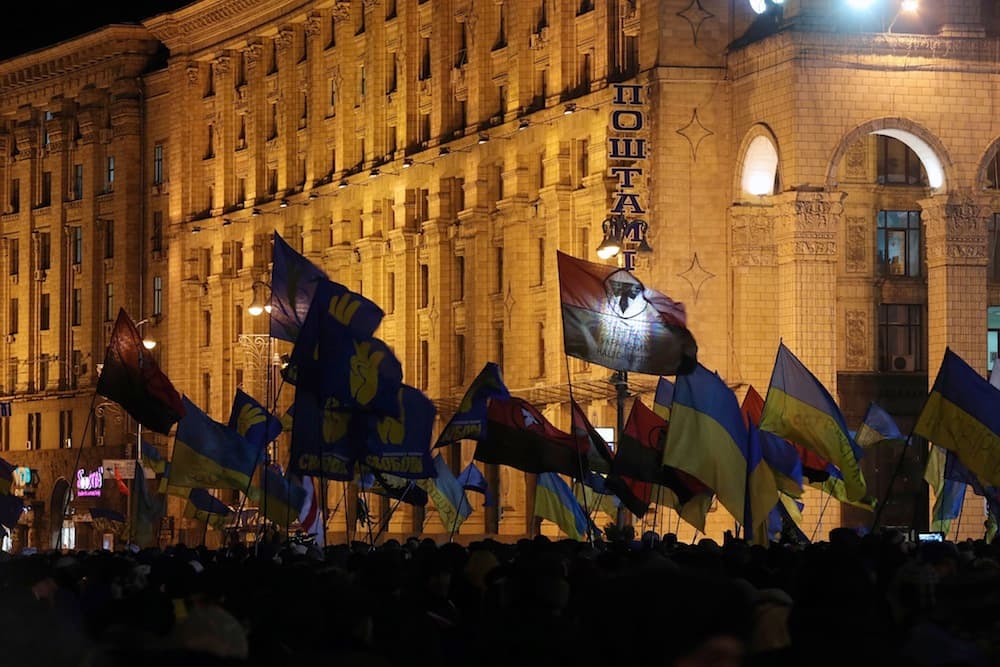 Mitinguotojai Ukrainoje. EPA-Eltos nuotr.