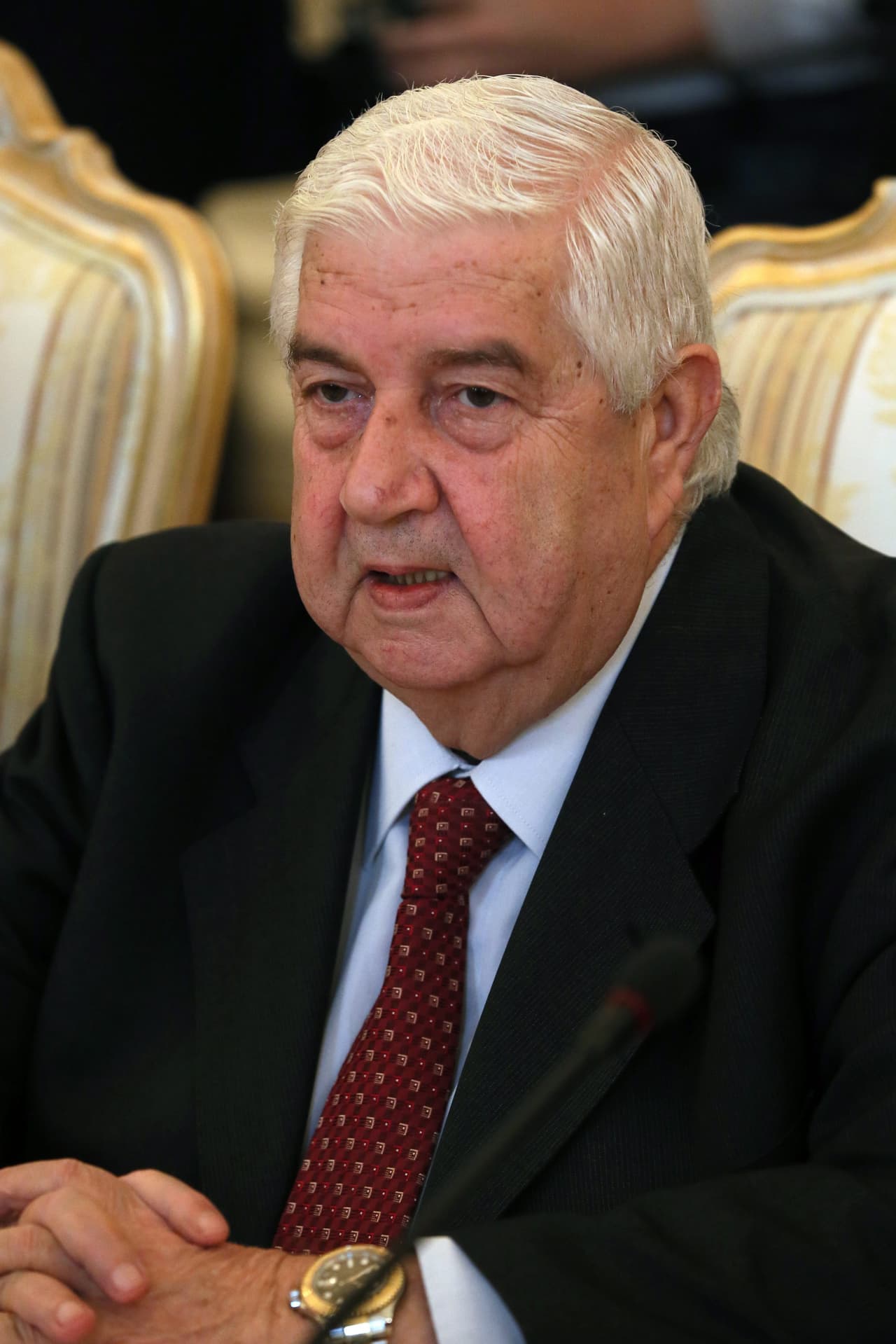 Sirijos užsienio reikalų ministras Validas Mualemas. EPA-Eltos nuotr.