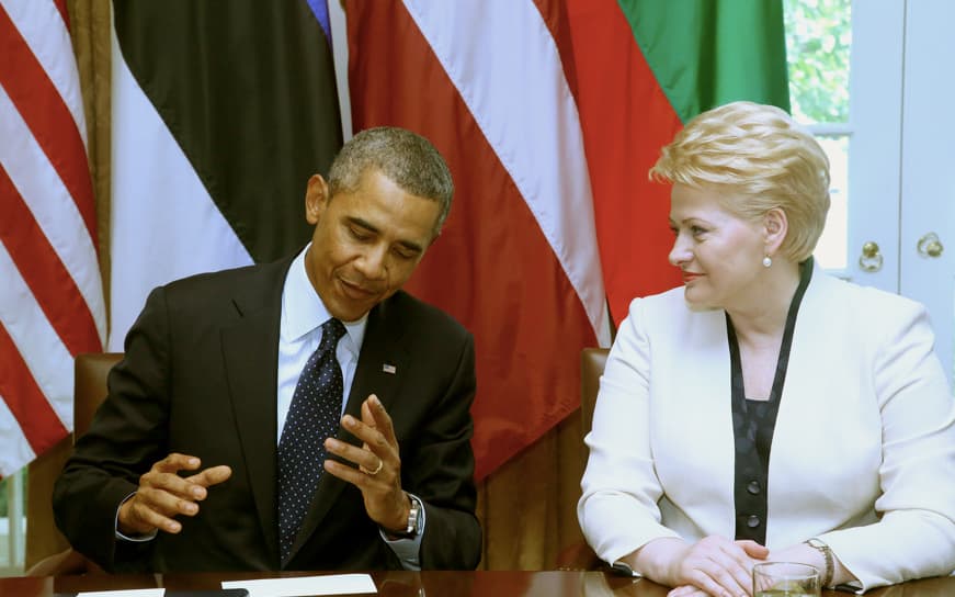 Neseniai Baltuosiuose rūmuose viešiejusi D. Grybauskaitė pasidalijo įžvalgomis ir patirtimi su JAV prezidentu B. Obama. Nuotr. prezidentas.lt