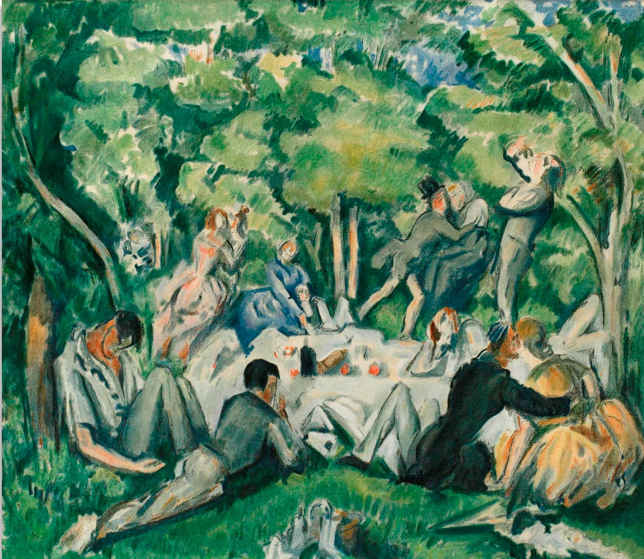 P.Cézanne. Pusryčiai ant žolės.