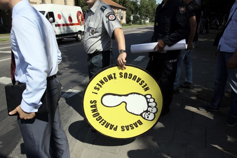 Statutiniai pareigūnai pradėjo žadėtas protesto akcijas. Gedimino Savickio (ELTA) nuotr.