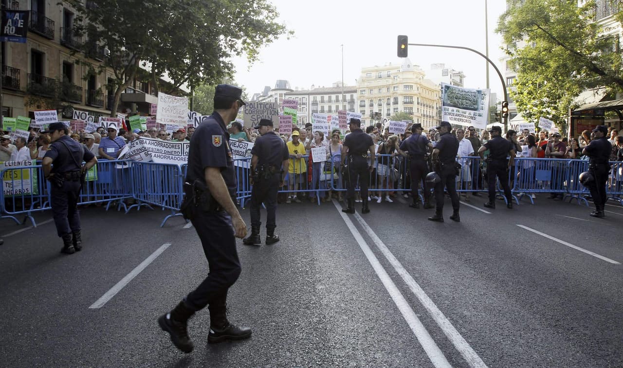 Per antivyriausybinius protestus Ispanijoje yra sužeistųjų. EPA-ELTA nuotr.