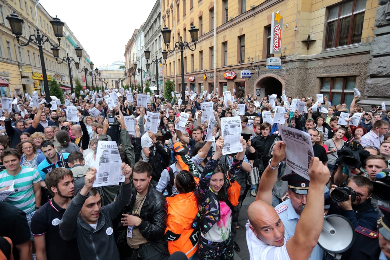 Per protestus prieš laisvės atėmimo bausmę A. Navalnui sulaikyta 200 žmonių. EPA-ELTA nuotr.