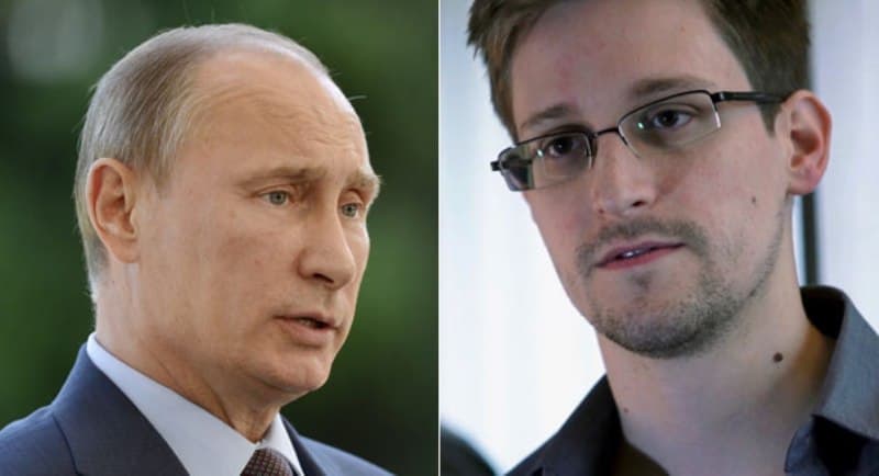 Rusijos prezidentas Vladimiras Putinas ir Edwardas Snowdenas
